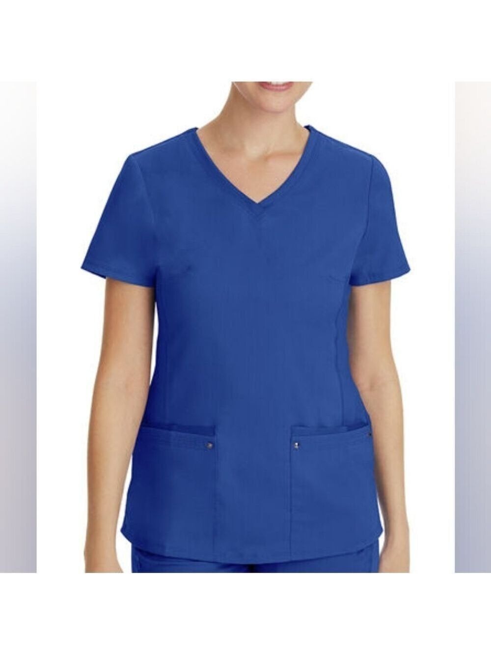 Purple Label Yoga Collection Juliet V-Neck Scrub Top Galaxy Blue